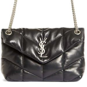 SAINT LAURENT Small Lou Leather Puffer Bag
